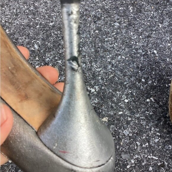 Acubi mermaidcore fairycore Gucci Open Toe Silver Heel Leather Shoes US 7.5 - Picture 14 of 15